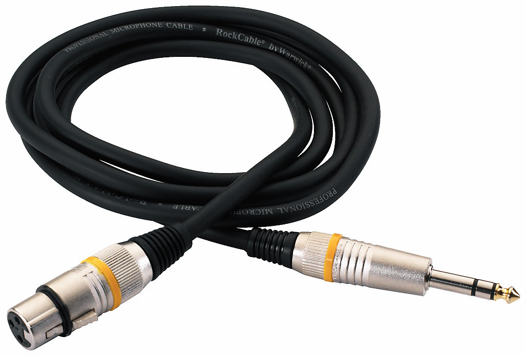 RockCable Microphone Cable - XLR (female) / TRS (6.3 mm / 1/4"), Balanced, Color Coded - 10 m / 32.8 ft