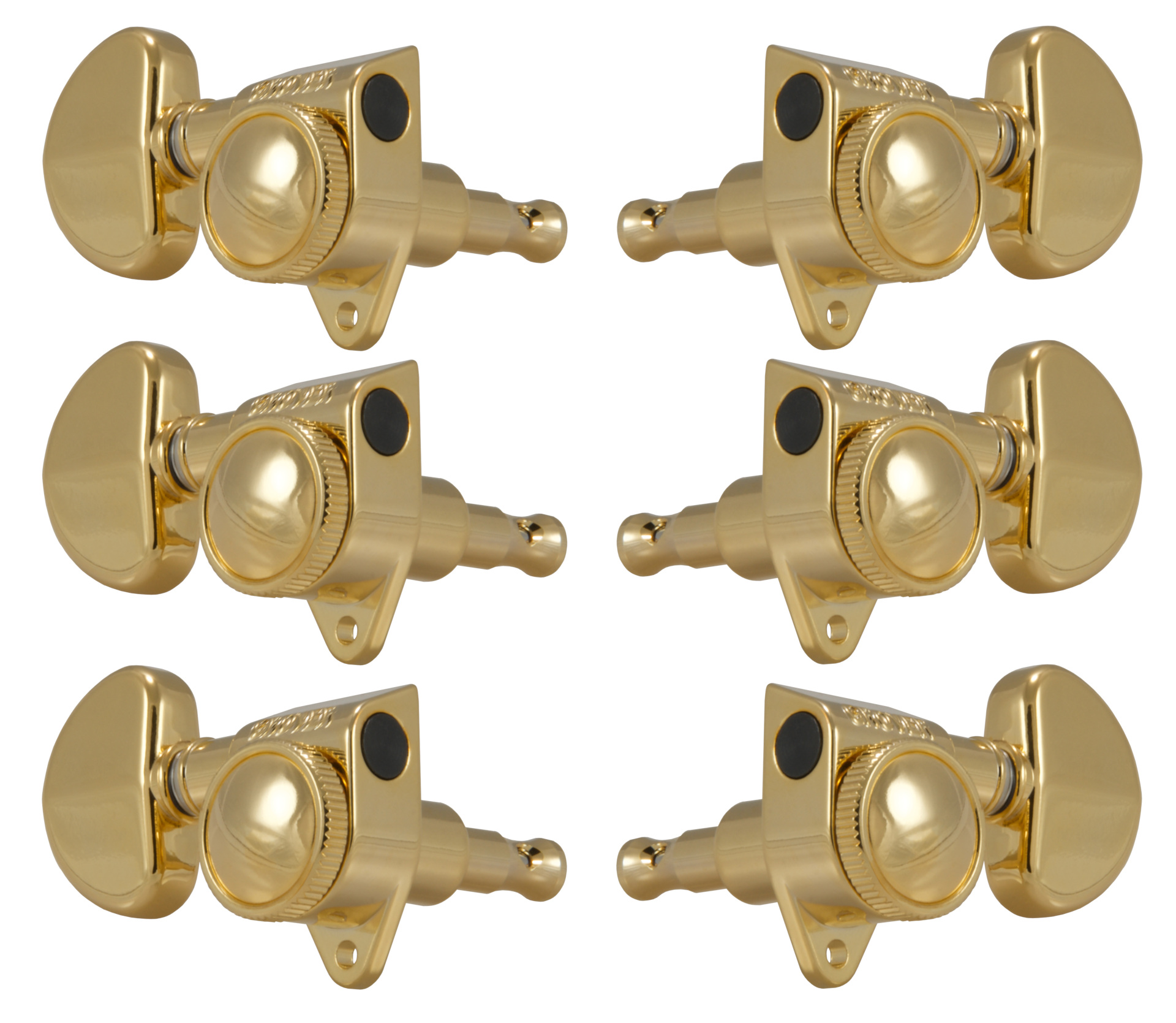 Grover 502G Roto-Grip Locking Rotomatics with Round Button - Guitar Machine Heads, 3 + 3 - Gold