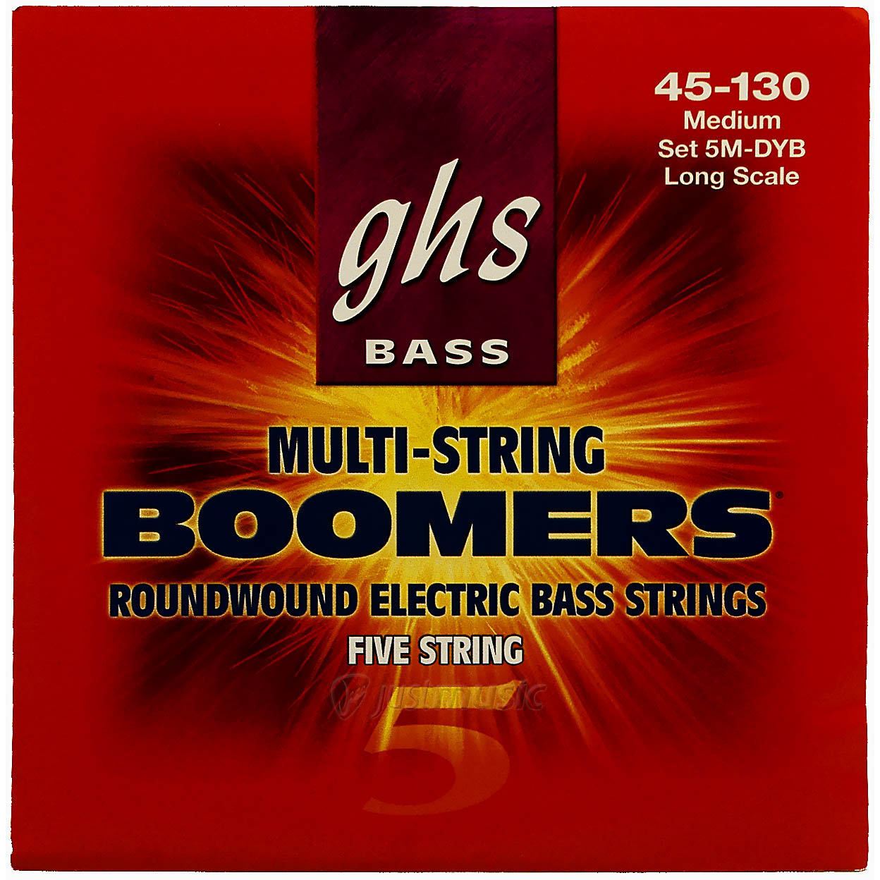 GHS Bass Boomers - Bass String Set, 5-String, Medium, .045-.130