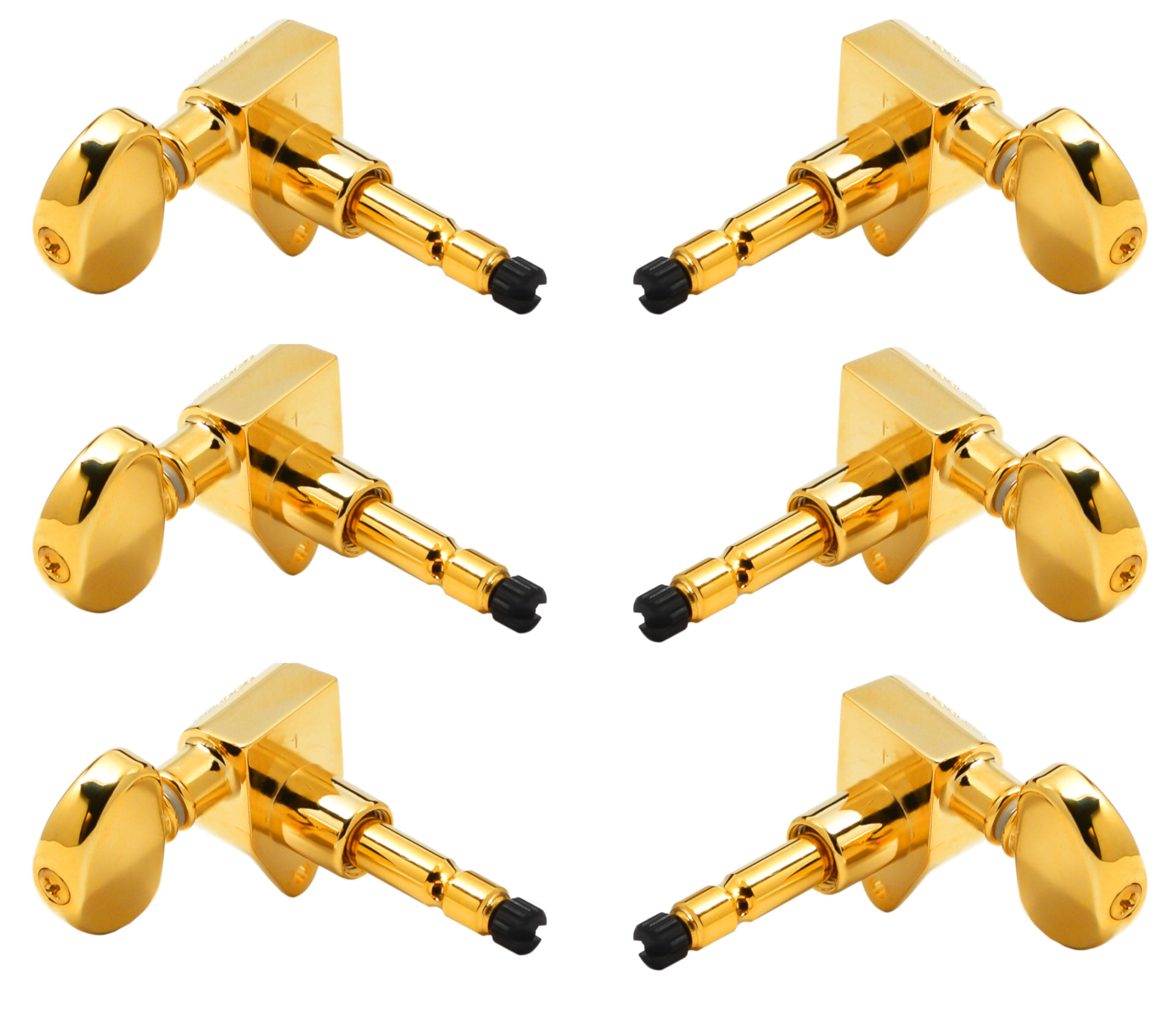 Grover 602G Tip Lock Locking Rotomatics with Round Button - Guitar Machine Heads, 3 + 3 - Gold