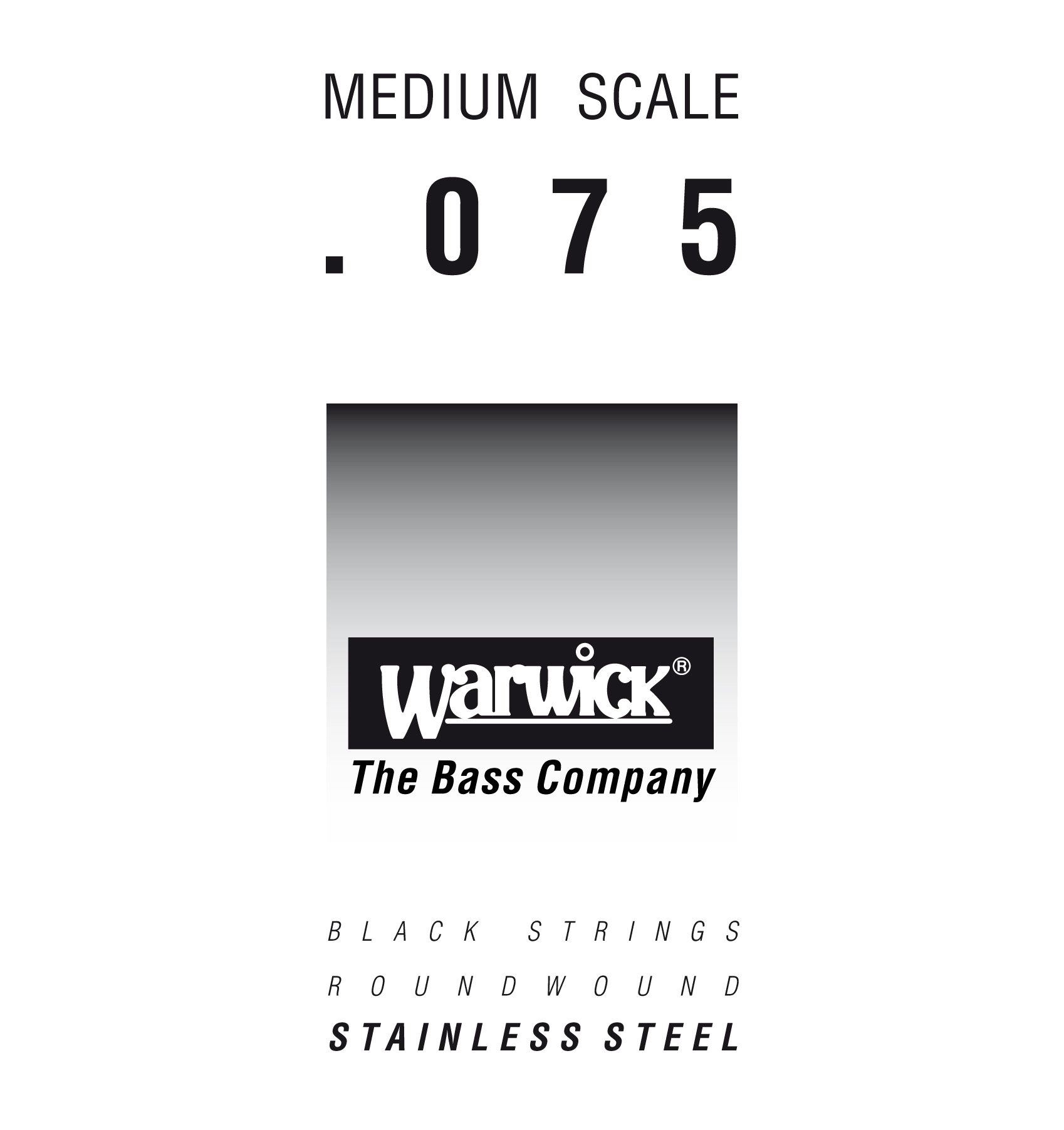 Warwick Black Label Bass Strings, Stainless Steel - Bass Single String, .075", Medium Scale