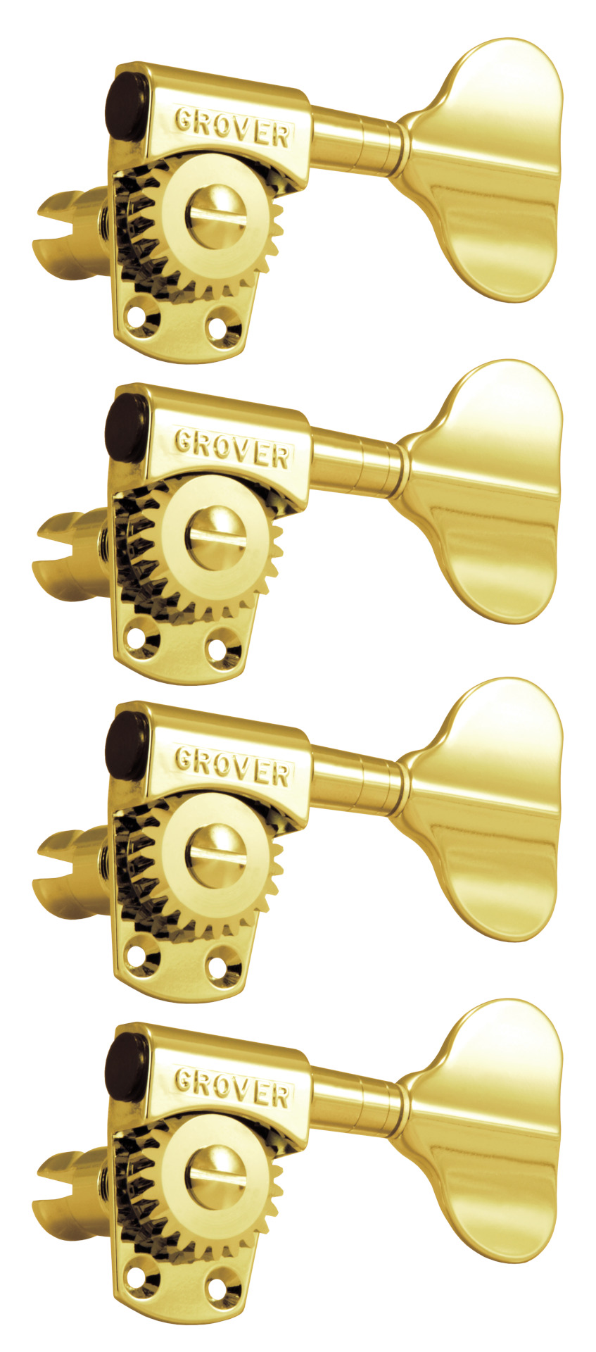 Grover 145G4 Titan Electric Bass Machines - Bass Machine Heads, 4-in-Line, Bass Side (Left) - Gold