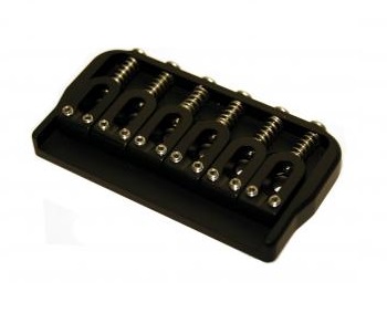 Hipshot Fixed Guitar Bridge for 6-String, .175" / 4.5 mm - Black
