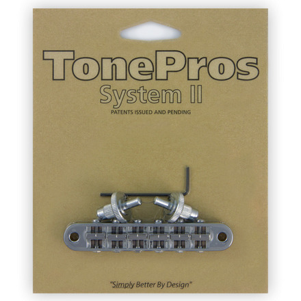 TonePros T3BP C - Standard Tune-O-Matic Bridge (Small Posts / Notched Saddles) - Chrome