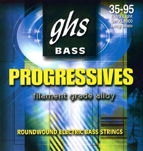 GHS Progressives - XL8000 - Bass String Set, 4-String, Extra Light, .035-.095