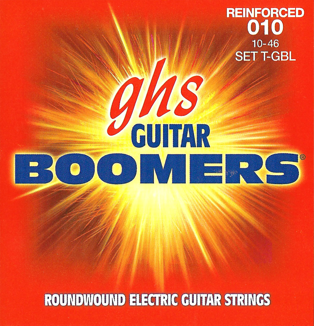 GHS Reinforced Guitar Boomers - T-GBL - Electric Guitar String Set, Light, .010-.046, for Vibrato Systems