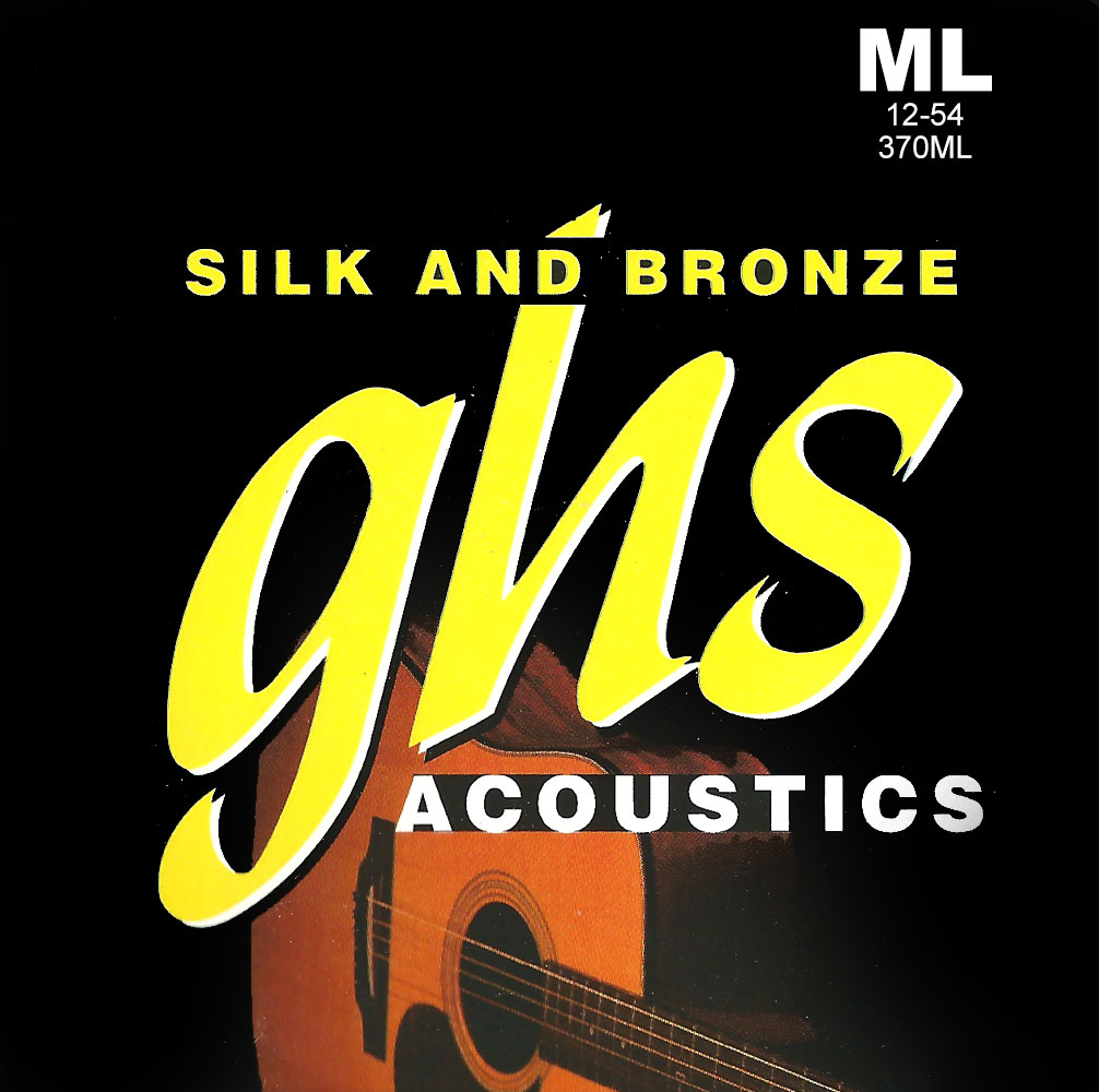 GHS Silk and Bronze - 370ML - Acoustic Guitar String Set, Phosphor Bronze, Medium Light, .012-.054