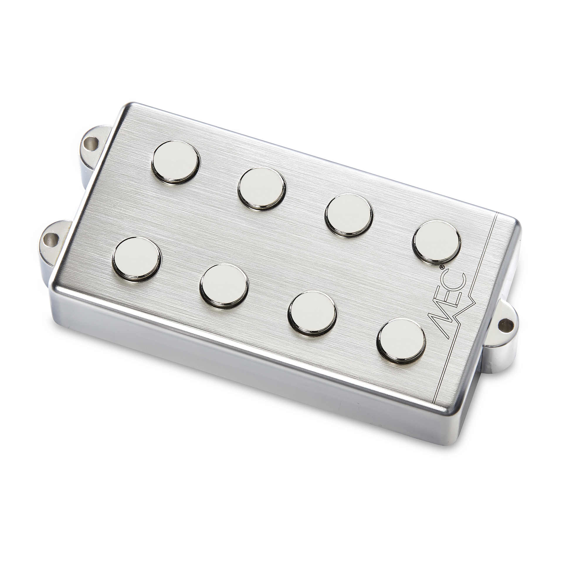 MEC Passive MM-Style Bass Pickup, Metal Cover, 4-String - Brushed Chrome
