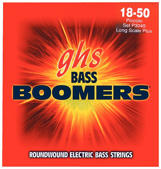 GHS Bass Boomers - P3045 - Bass String Set, 4-String, Piccolo, .018-.050, Extra Long Scale