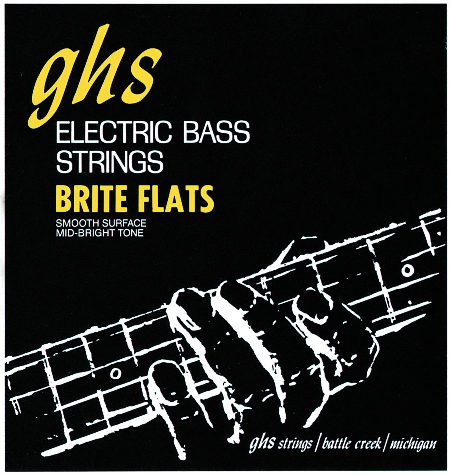 GHS Brite Flats - 3065 - Bass String Set, 4-String, Regular, .049-.108, Medium Scale