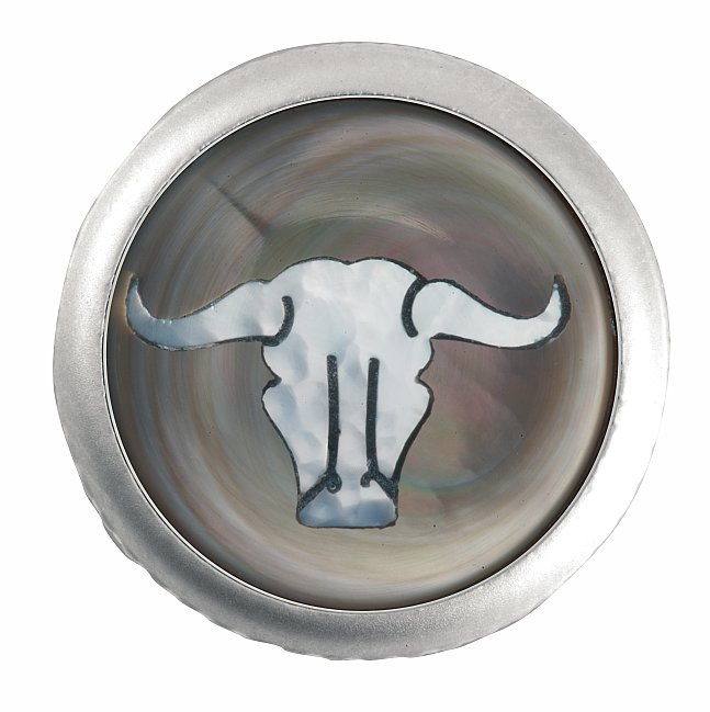 Framus & Warwick - Stacked Potentiometer Dome Knob, Bull Skull, Inlay - Satin Chrome