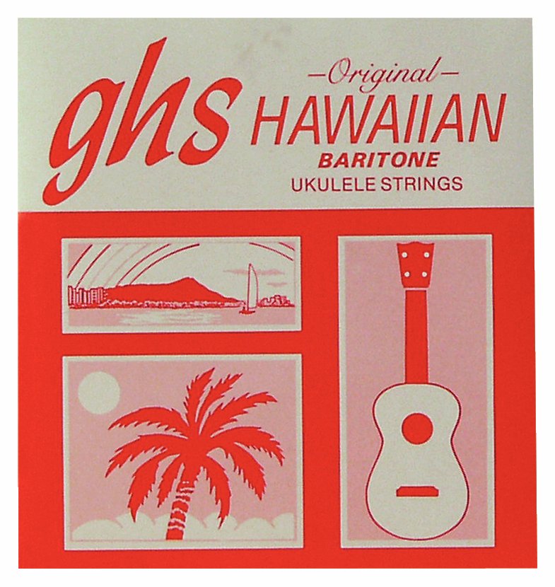 GHS Ukulele Nylon Tie-Ends - H-100Ukulele String Set - Baritone, Black Nylon