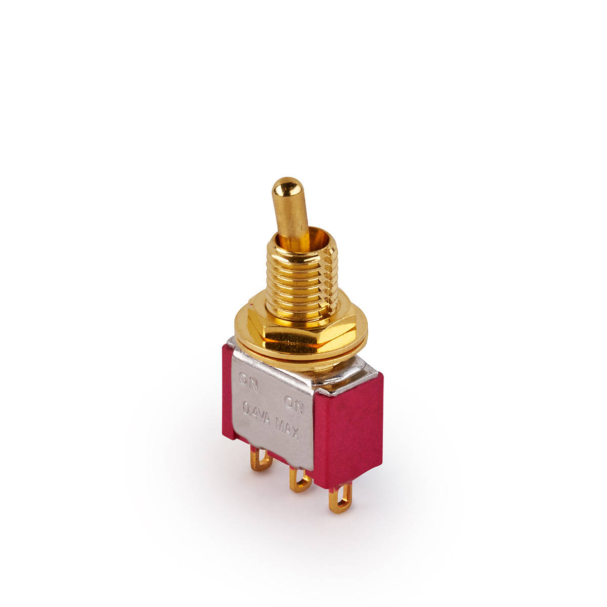 MEC Mini Toggle Switch, Short, Solder Lugs, ON/ON, SPDT - Gold