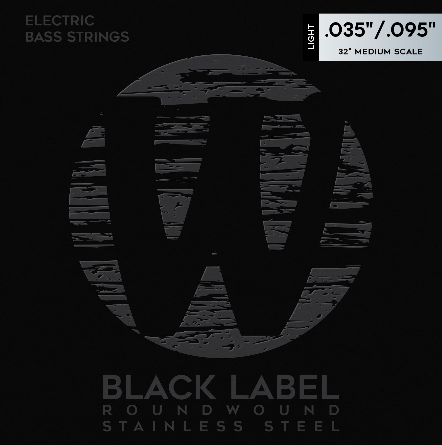 Warwick Black Label Bass String Set, Stainless Steel - 4-String, Light, .035-.095, Medium Scale