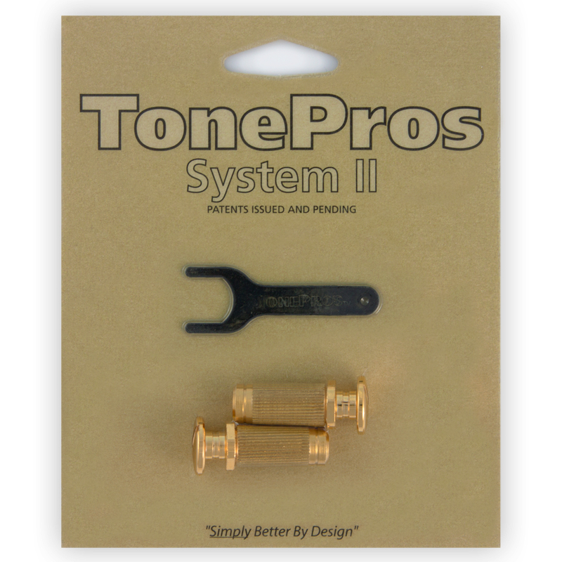 TonePros SPRS2 G - Standard Brass Locking Studs (P-Style) - Gold