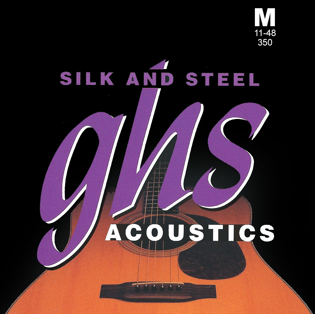 GHS Silk and Steel - 350 - Acoustic Guitar String Set, Silver-plated Copper, Medium, .011-.048