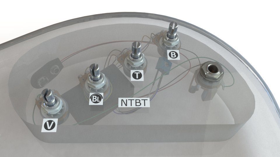 Bartolini NTBT 2-Band Preamp (HR-4.5J/918), 4 Inline Pots