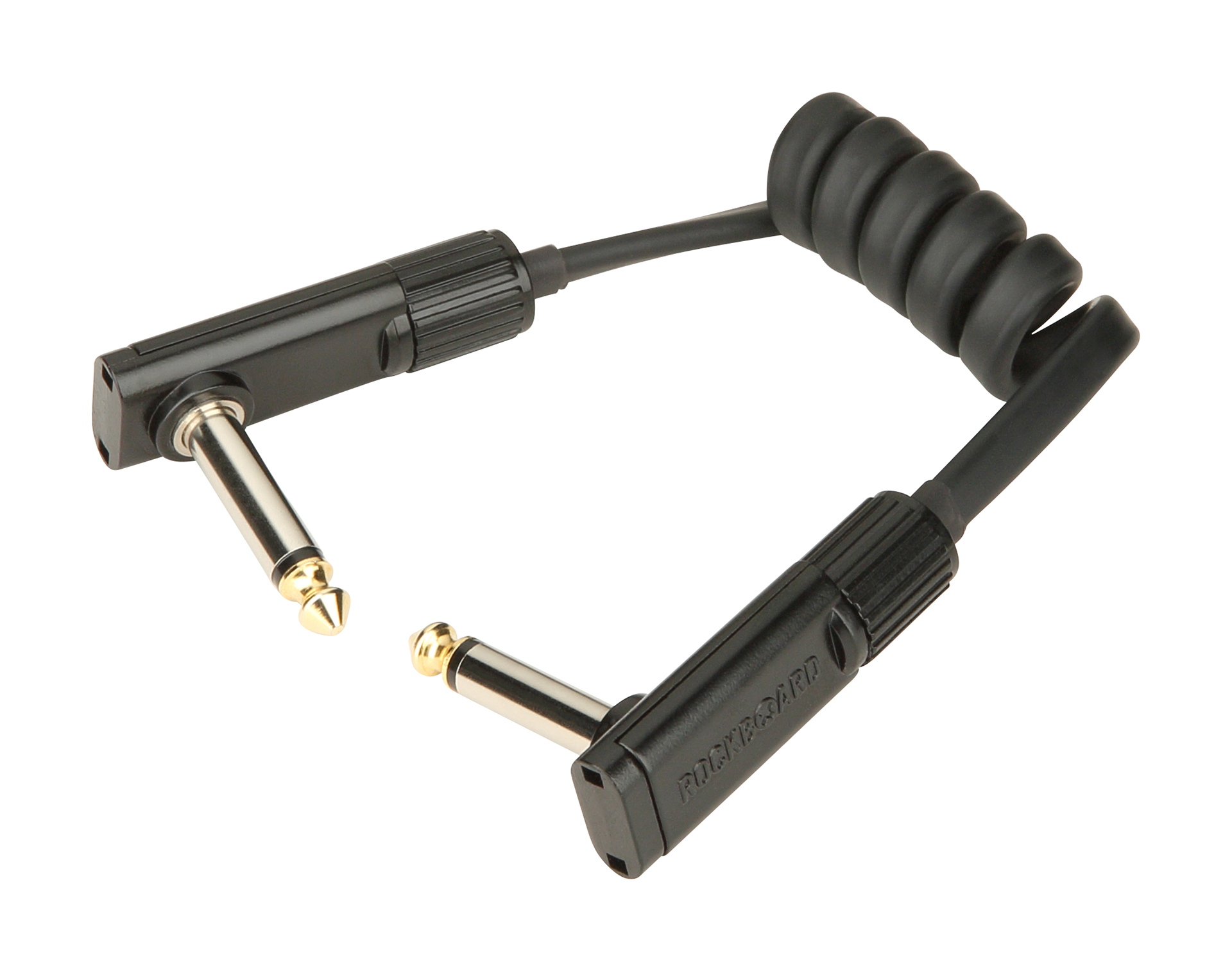 RockBoard Black Coiled Series Flat Patch Cable - 30 cm / 11 13/16"