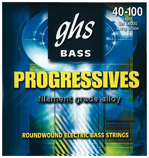 GHS Progressives - L8000 - Bass String Set, 4-String, Light, .040-.100