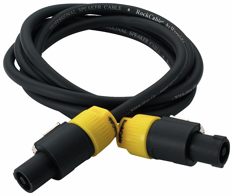 RockCable Speaker Cable - Lockable Coaxial Plug (2-pin) - 2 m / 6.6 ft