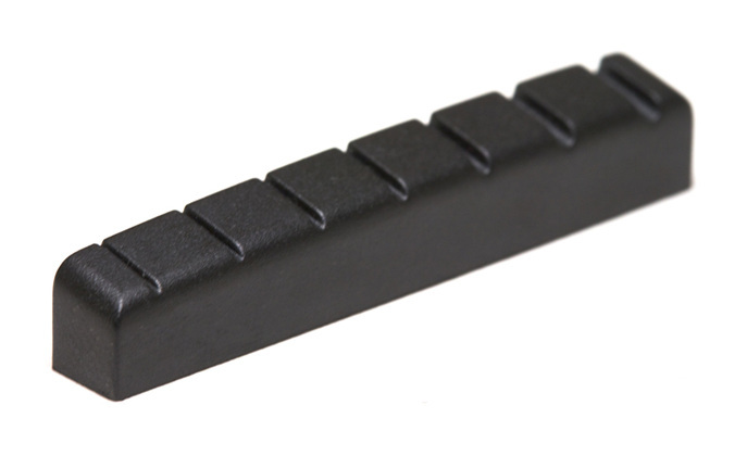 Black TUSQ XL PT-6748-00 - Slotted Guitar Nut, 7-String (48 x 6 mm) - Electric, S-Style, Flat