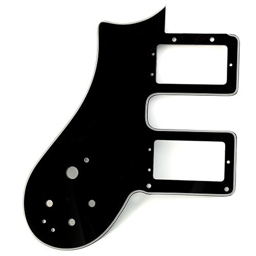 Framus Parts - Pickguard for Lefthand Framus AZ 10, 2 Pickups - Black