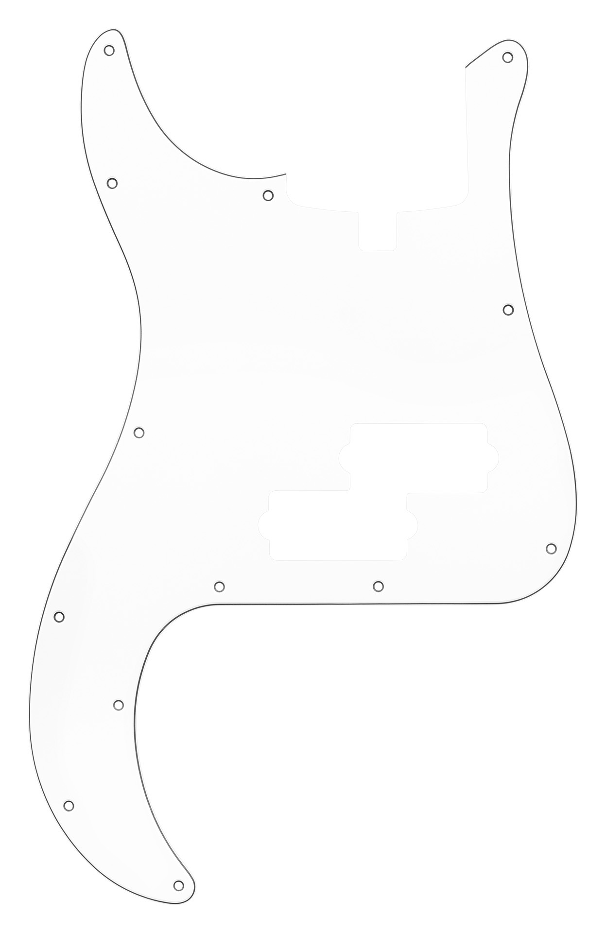 Sadowsky Parts - 21 Fret P Bass Pickguard - 5 String - White Lefthand