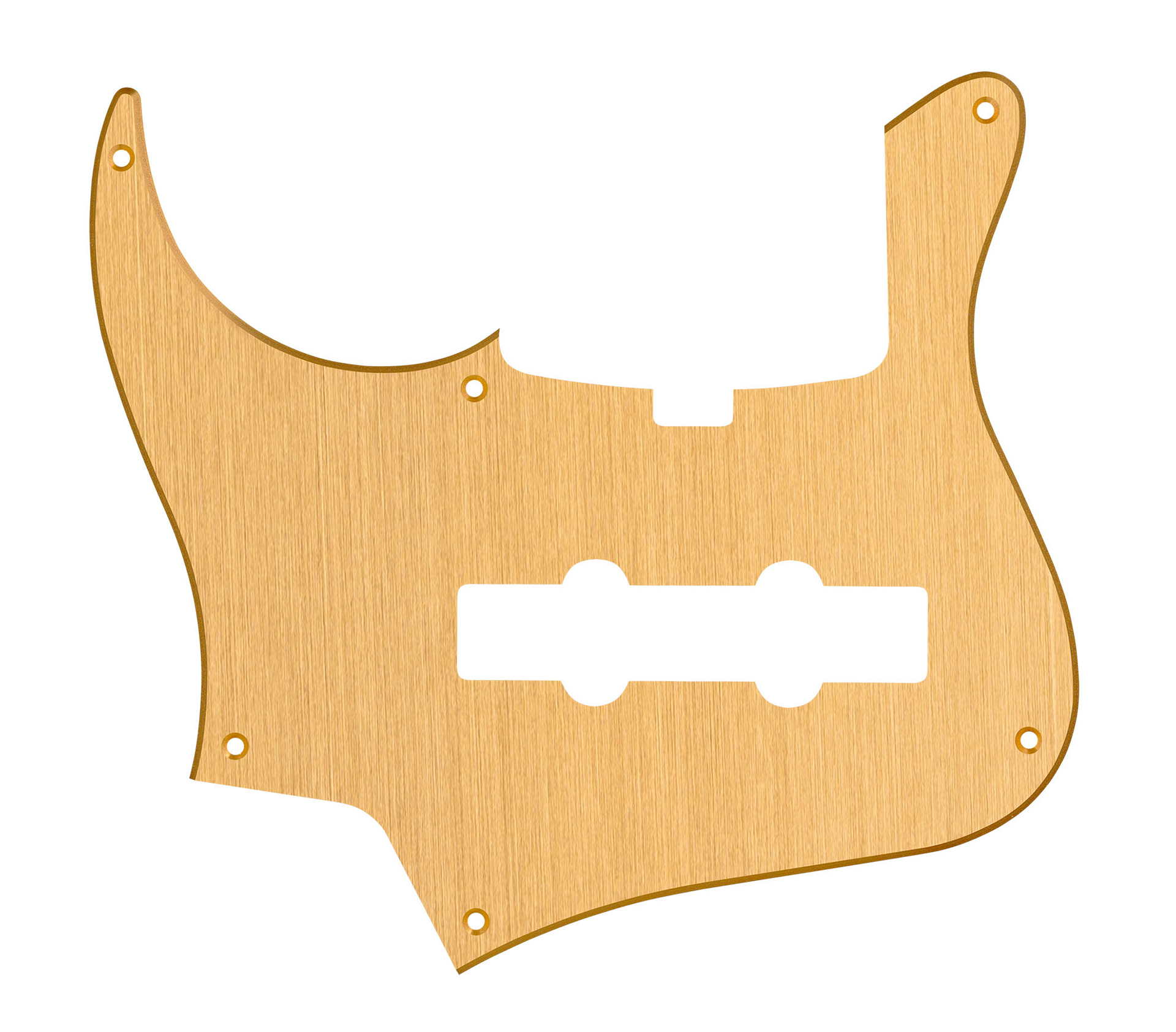 Sadowsky Parts - 24 Fret Jazz Bass Pickguard - 5 String - Brushed Gold Aluminum Lefthand