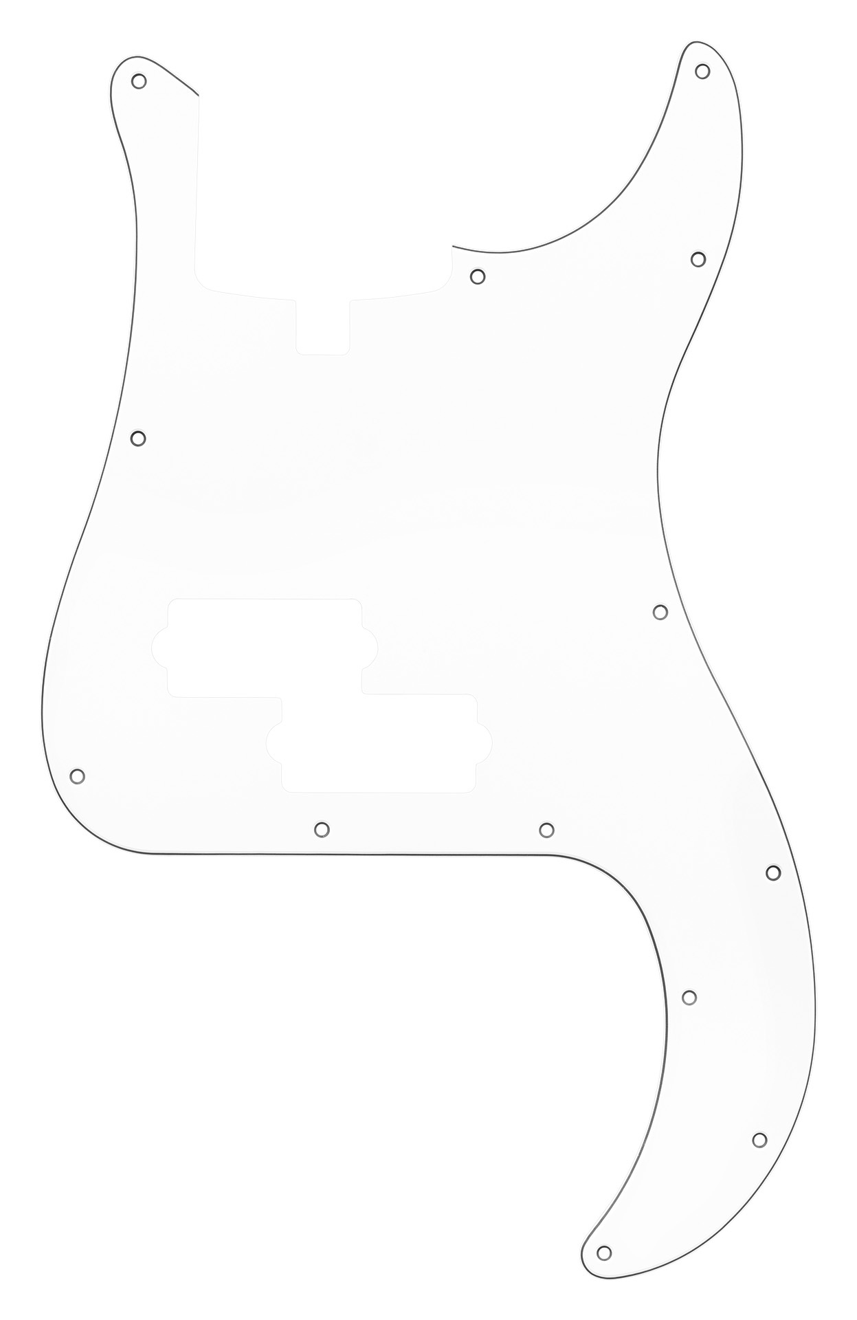 Sadowsky Parts - 21 Fret P Bass Pickguard - 5 String - White