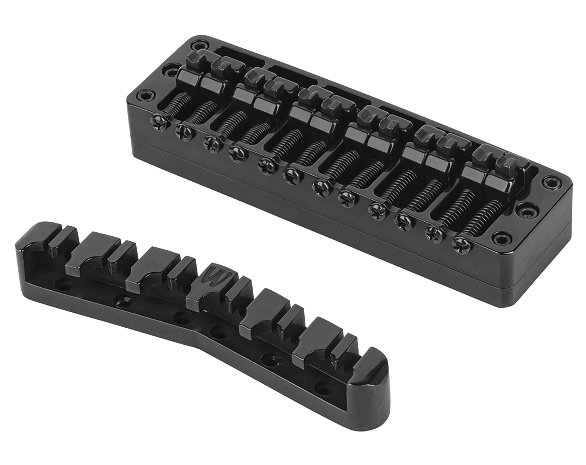 Warwick Parts - 3D Bridge + Tailpiece, 12-String, Brass - Black