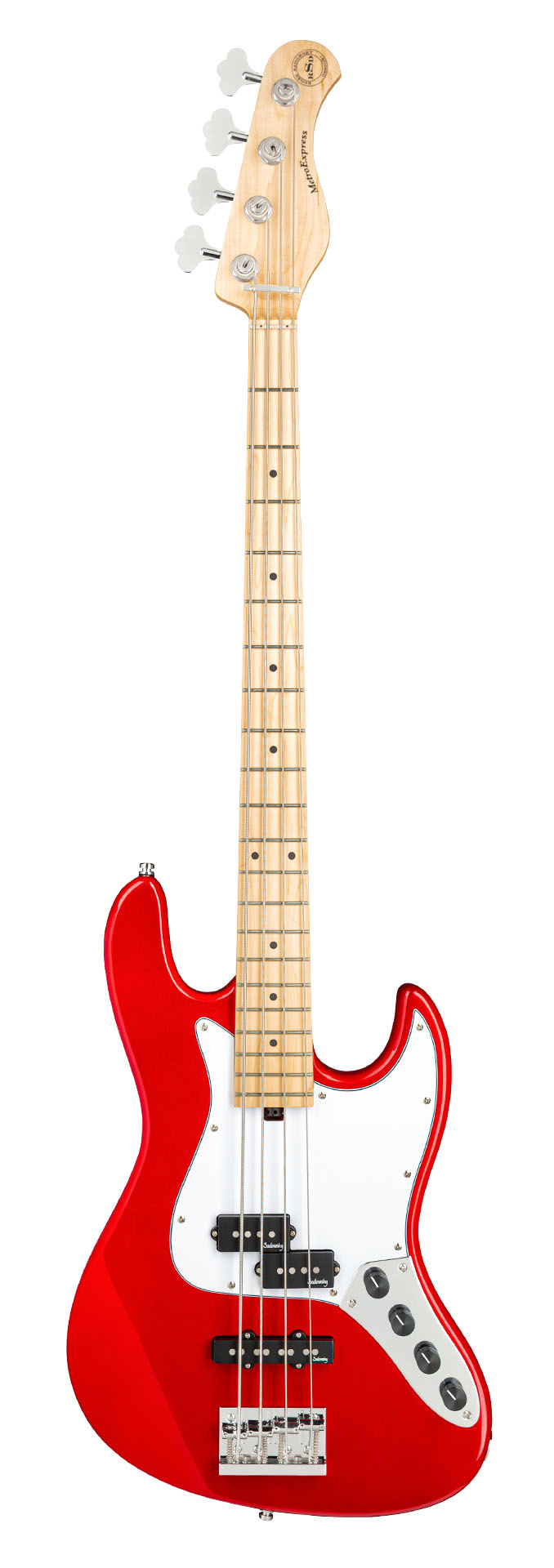 Sadowsky MetroExpress 21-Fret Hybrid P/J Bass, Maple Fingerboard, 4-String - Solid Candy Apple Red Metallic High Polish