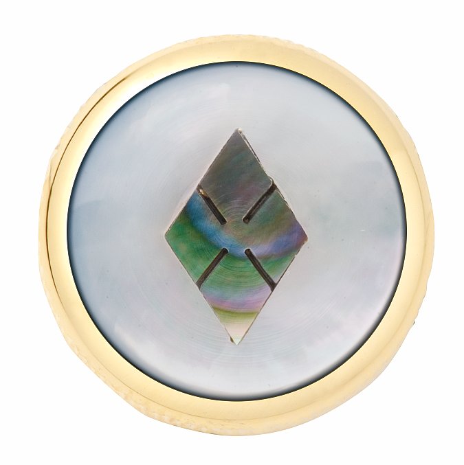 Framus & Warwick - Potentiometer Dome Knob, Snowflake, Inlay - Gold