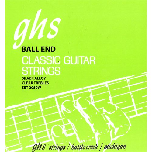 GHS Silver Alloy - Classical Guitar String Set, Ball End, Silver Plated Copper Basses, High Tension