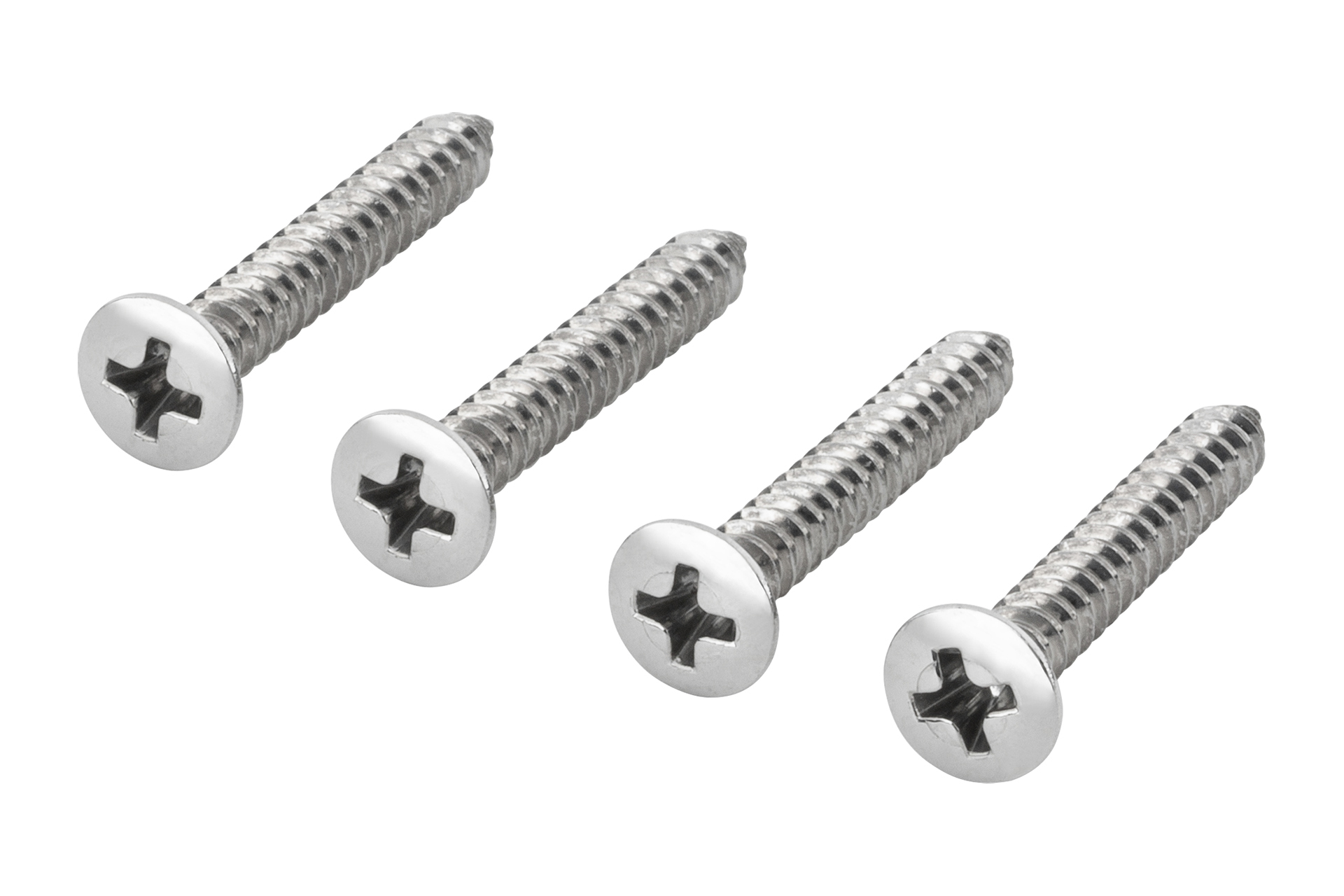 Framus & Warwick Parts - Countersunk Short Screws for Bolt-On Neck, 4,2 mm x 30 mm, 4 pcs. - Chrome