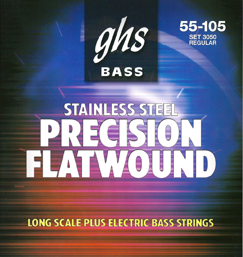GHS Precision Flatwound - 3050 - Bass String Set, 4-String, Regular, .055-.105
