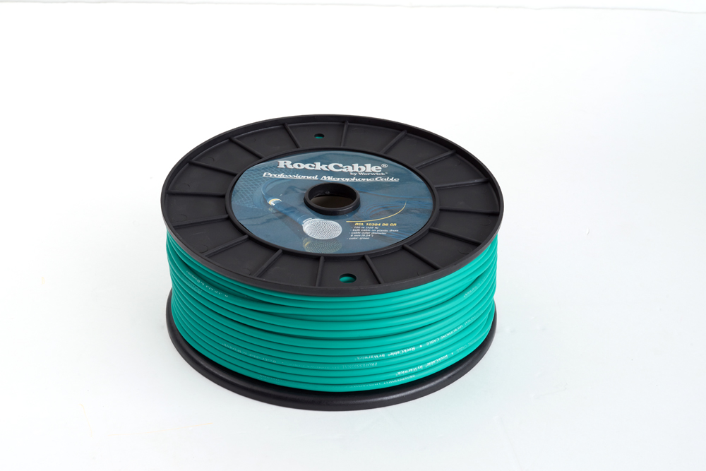 RockCable Microphone Cable Roll, 100 m / 328 ft - Green