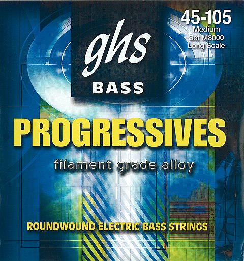 GHS Progressives - M8000 - Bass String Set, 4-String, Medium, .045-.105