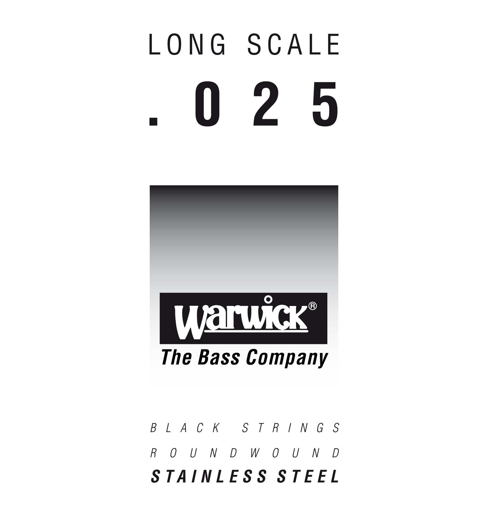 Warwick Black Label Bass Strings, Stainless Steel - Bass Single String, .025", Long Scale