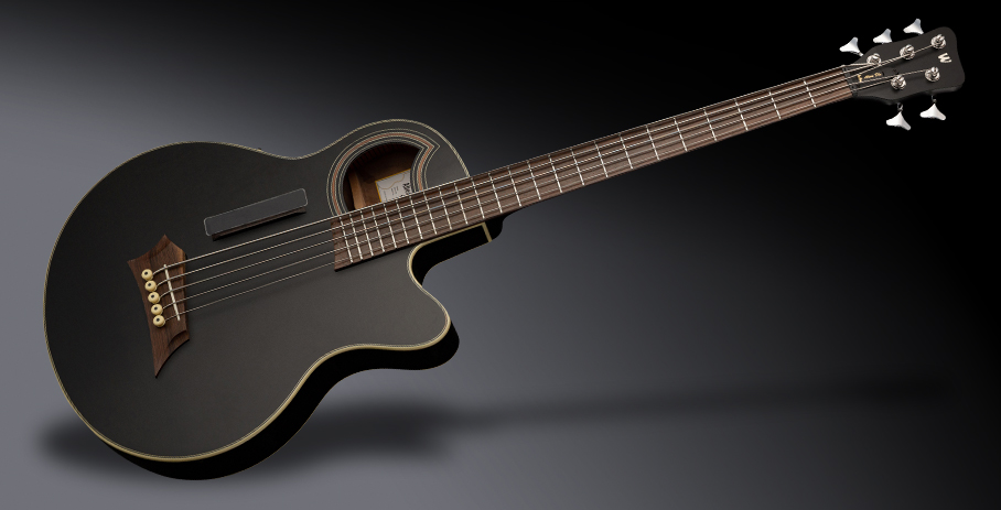 Warwick RockBass Alien Deluxe Hybrid Thinline, 5-String - Solid Black Satin
