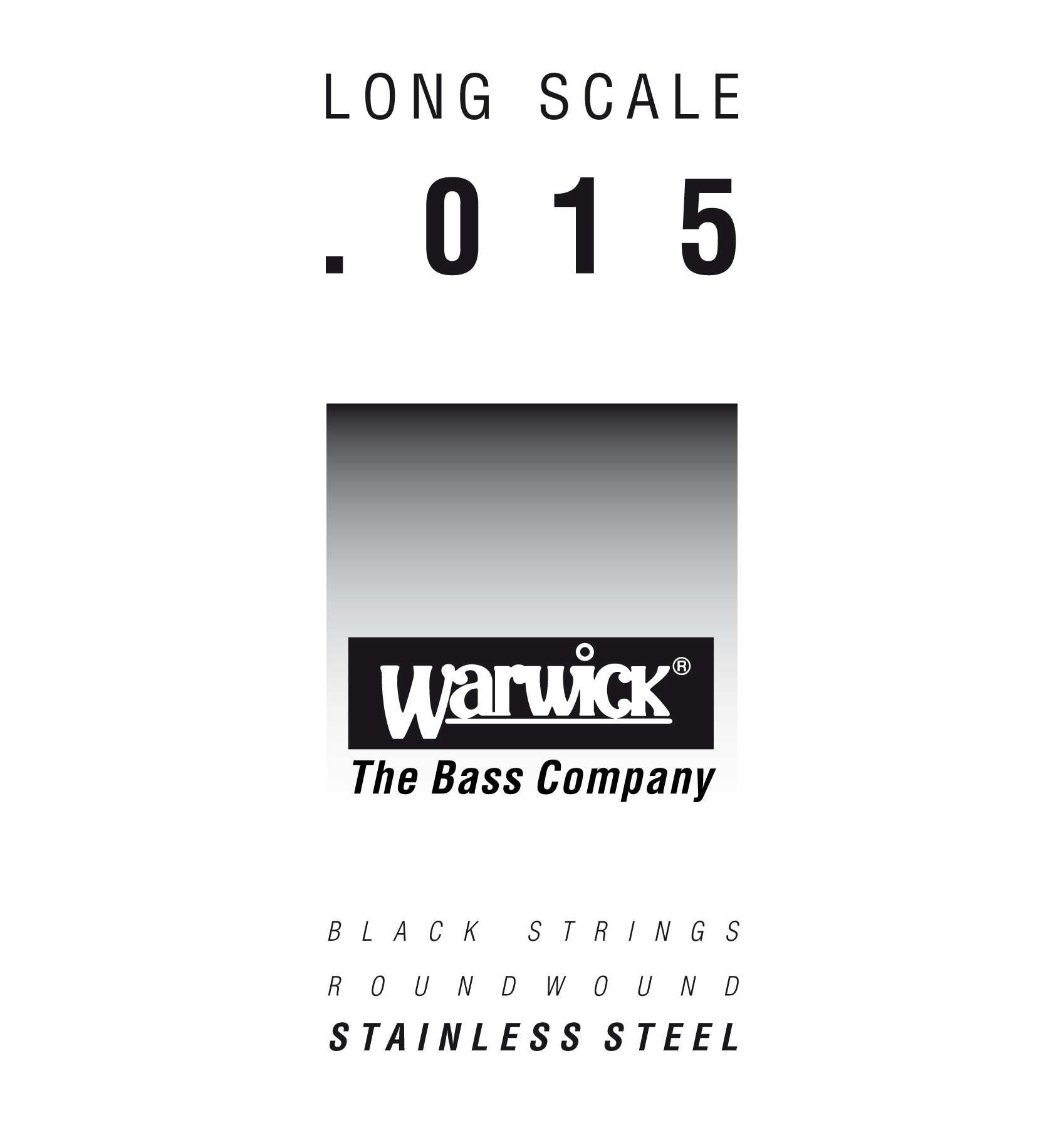 Warwick Black Label Bass Strings, Stainless Steel - Bass Single String, .015", Long Scale