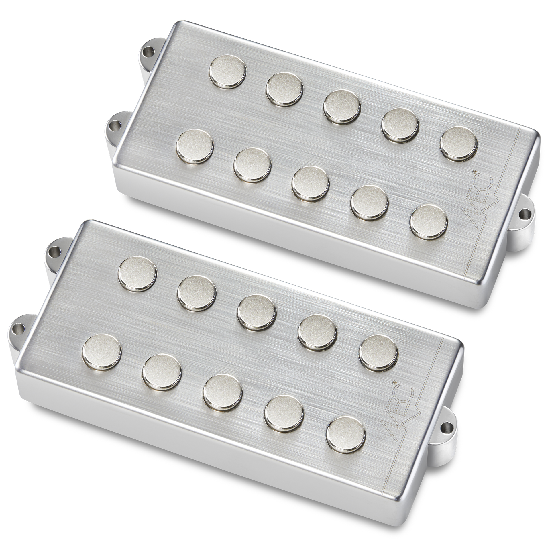 MEC Passive MM-Style Bass Pickup Set, Metal Cover, 5-String - Brushed Chrome