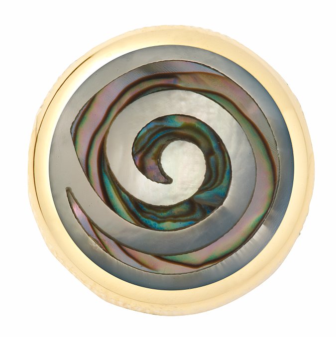 Framus & Warwick - Potentiometer Dome Knob, Spiral, Inlay - Gold