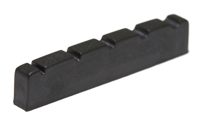 Black TUSQ XL PT-1400-00 - Slotted Bass Nut, 5-String (3/16" Thick) - Electric, Flat