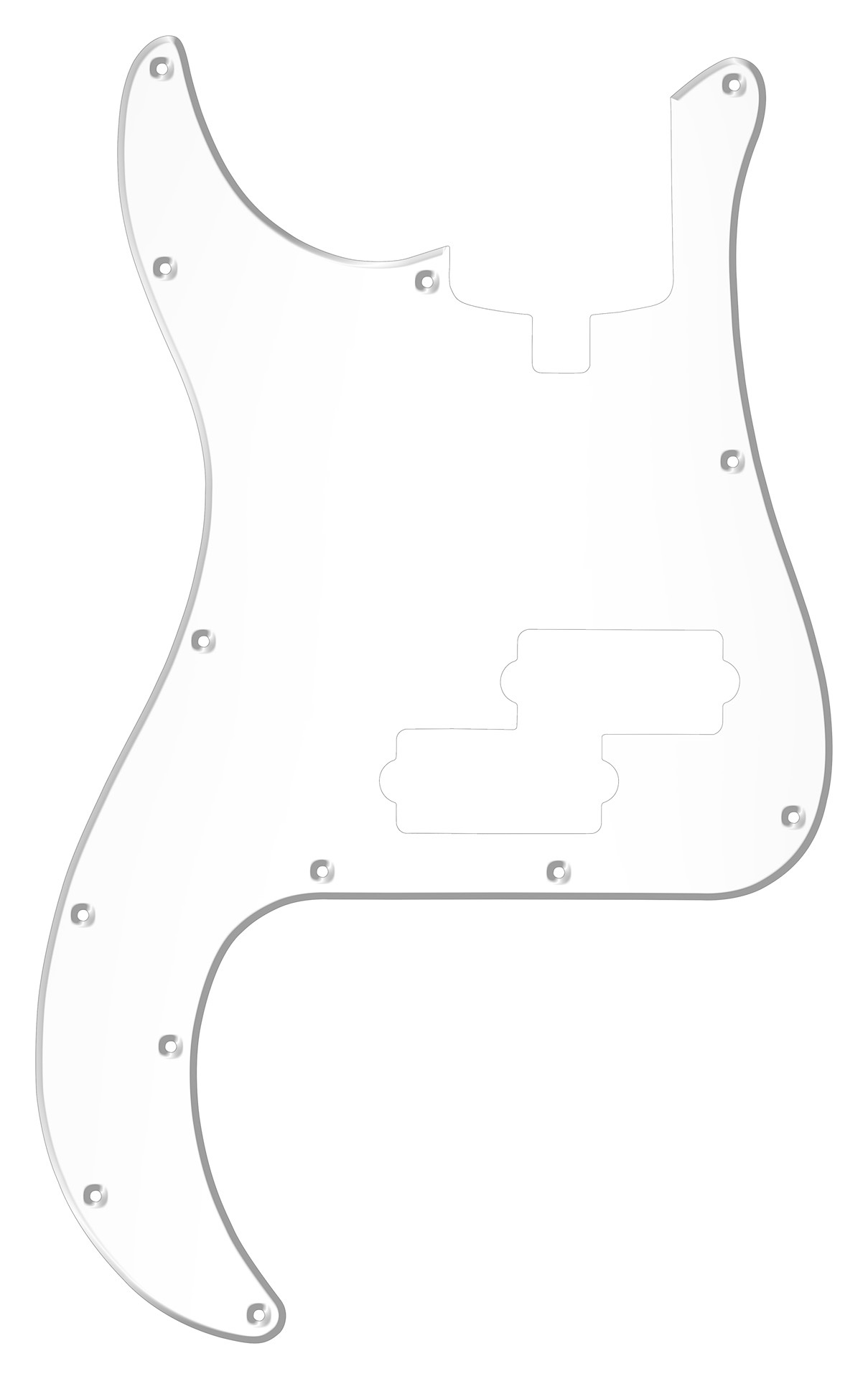 Sadowsky Parts - 21 Fret P Bass Pickguard - 4 String - Transparent Lefthand