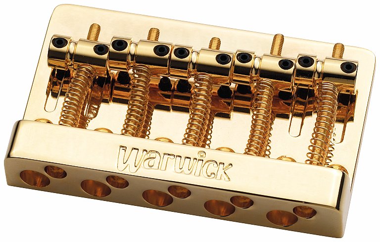 Warwick Parts - 1-Piece Bridge - 5-String  - Gold