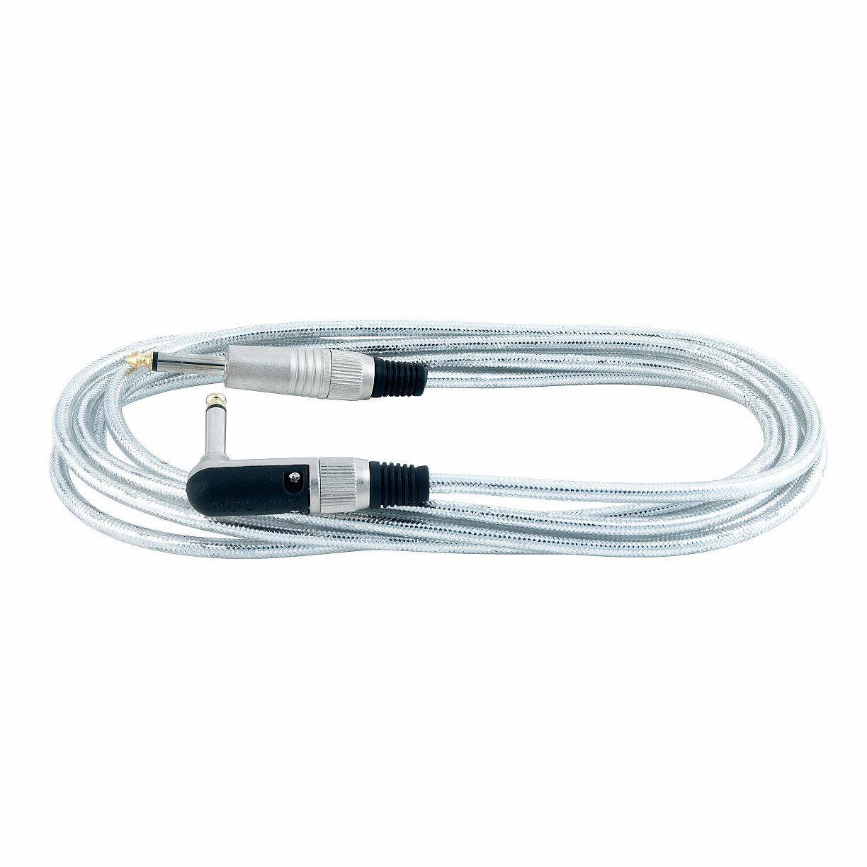 RockCable Instrument Cable - angled / straight TS (6.3 mm / 1/4"), 3 m / 9.8 ft - Silver