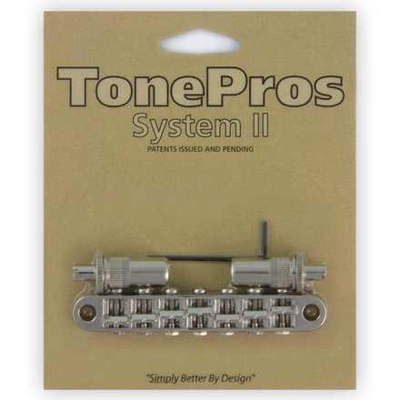 TonePros TP7 N - 7-String Metric Tune-O-Matic Bridge (Large Posts / Notched Saddles) - Nickel