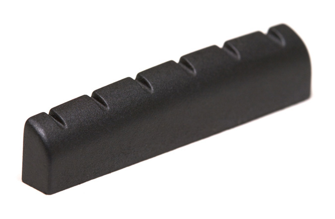Black TUSQ XL PT-6114-00 - Slotted Guitar Nut (1 23/32" Long) - Acoustic / Electric, Rounded, Flat
