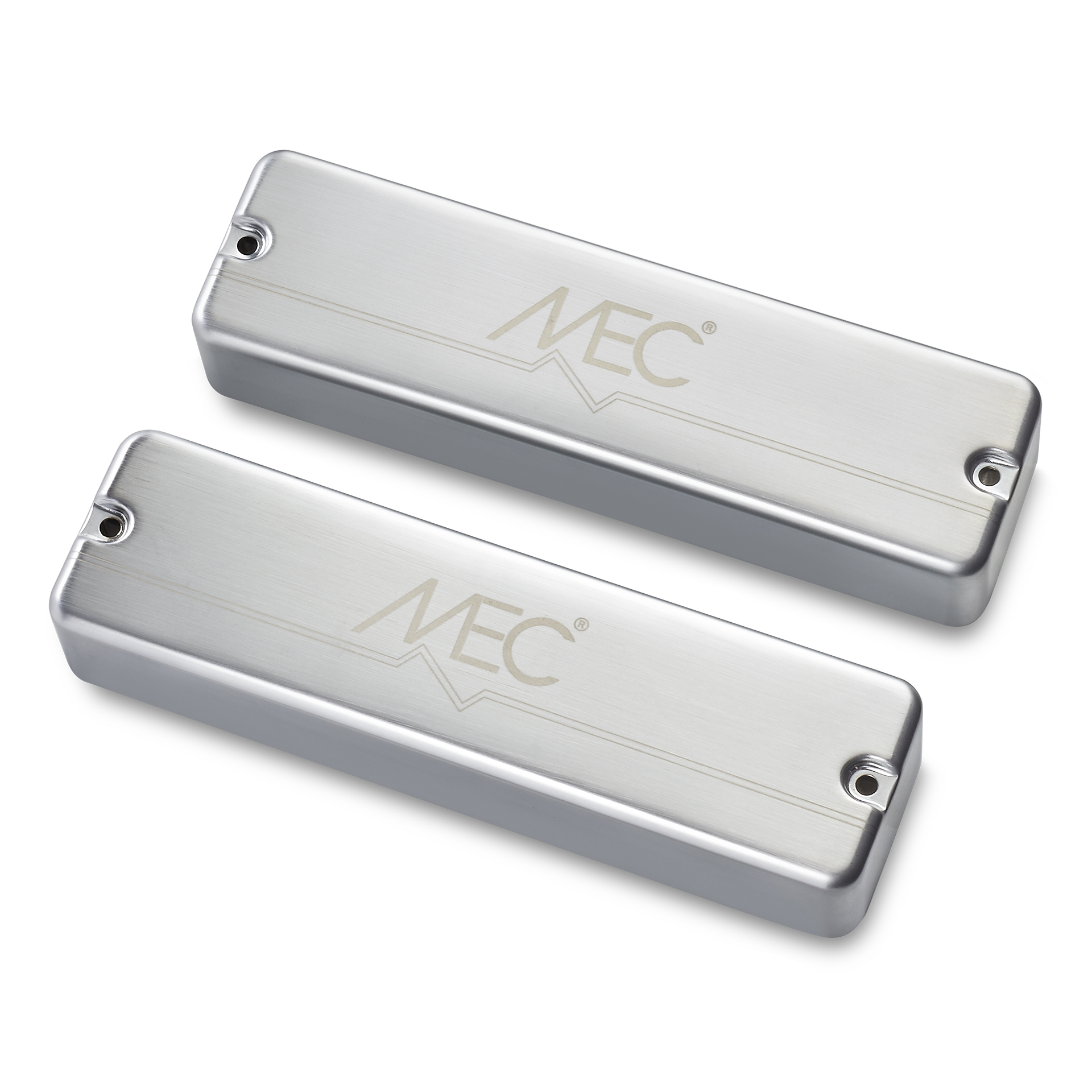 MEC Active Soapbar Humbucker Bass Pickup Set, Metal Cover, 6-String - Brushed Chrome