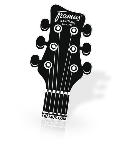 Framus Headstock Transparent Sticker Black, 12,7 x 23,3 cm